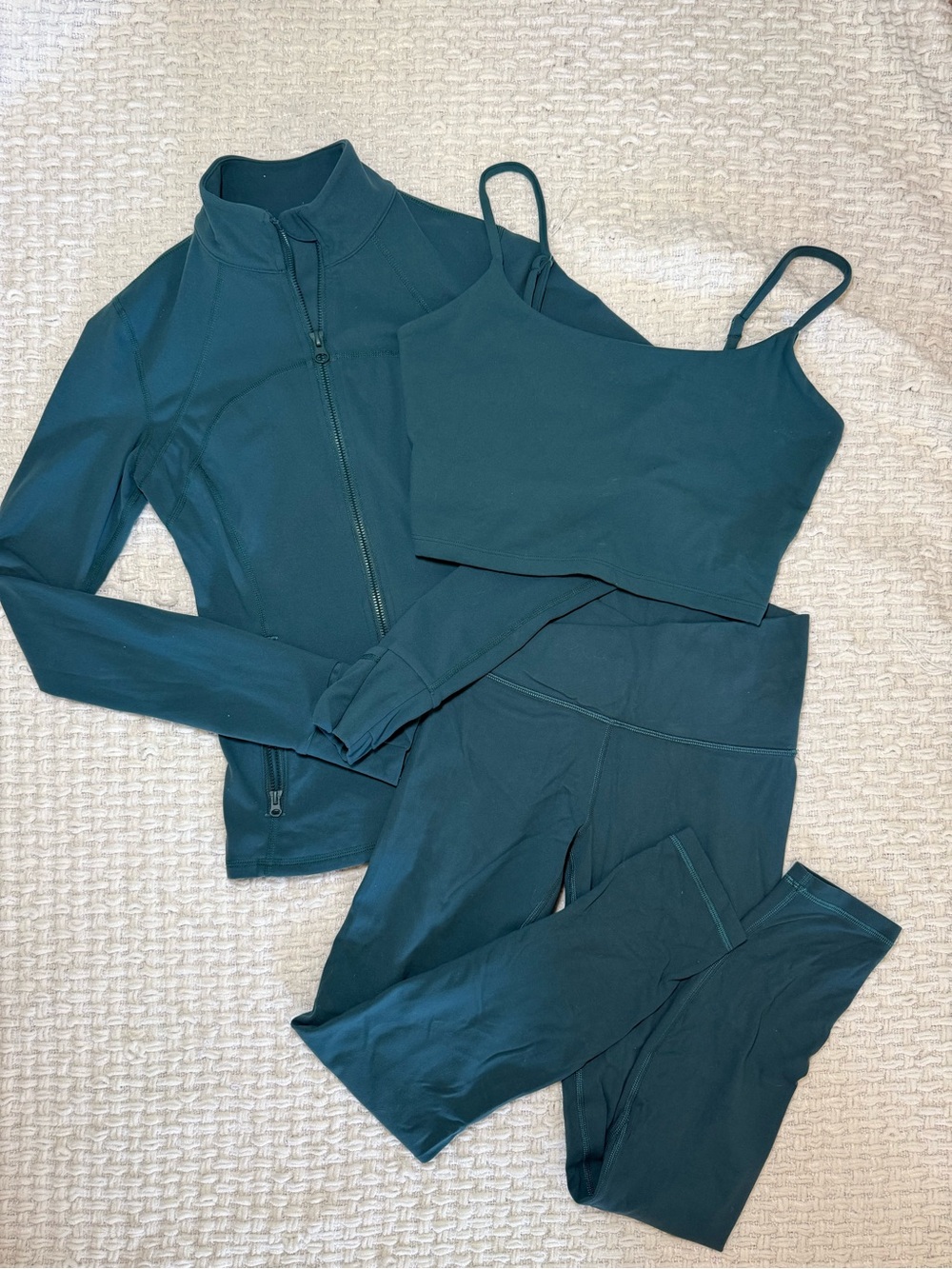 Glowmode Teal Activewear Set - BBL Jacket, Sports Bra & Crossover Leggings